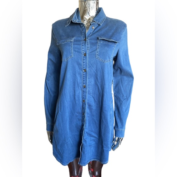 NWT Long Sleeve Denim Dress Size S - Picture 1 of 4